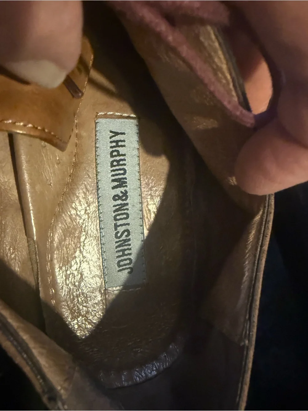Johnston & Murphy Cognac Leather Wingtip Oxfords